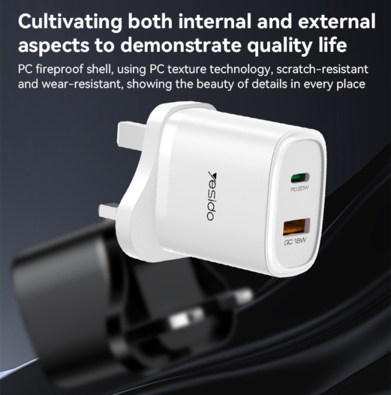 YC49 20W Fast Charging Home Charger(TC+USB) Details