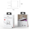 YC49 USB-A + Type-C Dual Ports Max 20W Fast Charging UK Standard Travel Charger With C To C Cable