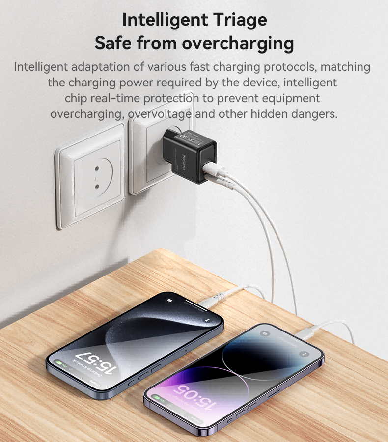 YC64 EU 30W GaN Fast Charging Home Charger(Type-C + USB Port) Details