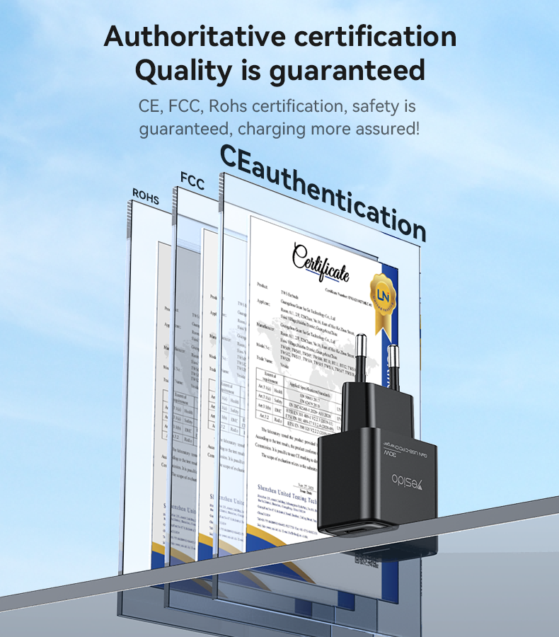 YC64 EU 30W GaN Fast Charging Home Charger(Type-C + USB Port) Details