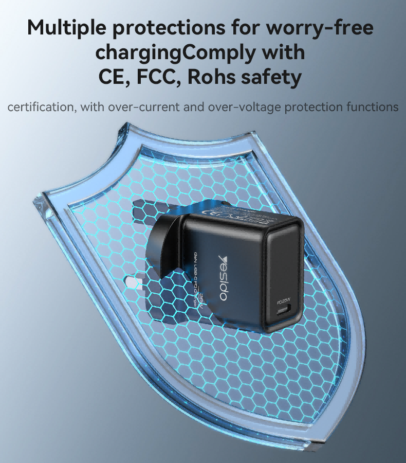 YC81 UK 25W GaN Fast Charging Wall Charger(Type-C Port) Details