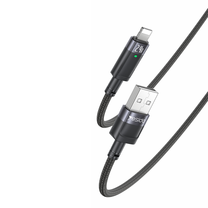 CA123L 1.2 Meter Braided High-tenacity 12w Safe Fast Charging USB To IP Data Cable