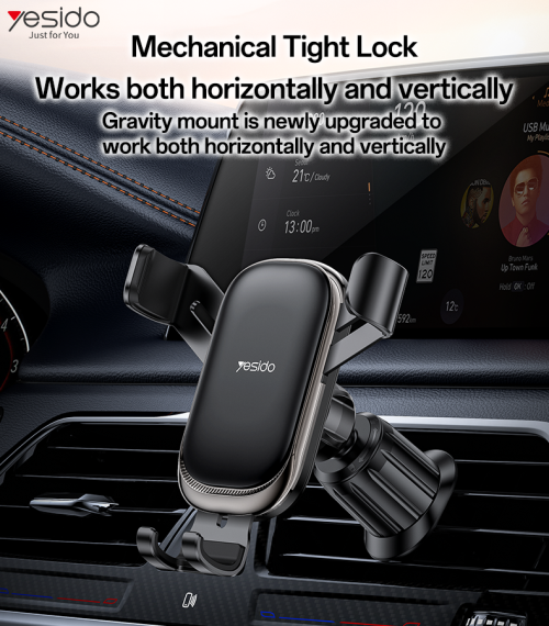 C247 360°View Angle Horizontal And Vertical Mechanical Tight Lock Cross-screen Gravity Phone Holder