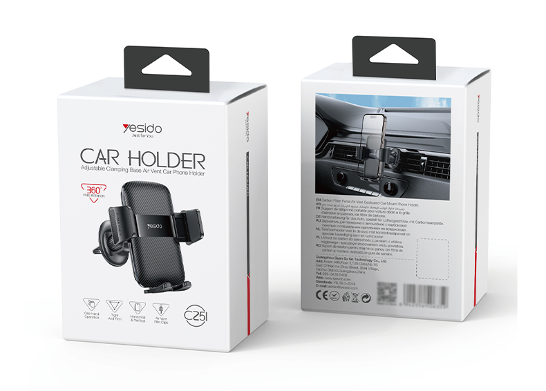 C251 Air Vent Using Spring Clip Phone Holder Packaging