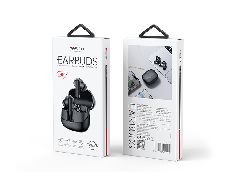 TWS26 Physical Noise Reduction TWS Wireless Earphone Packaging