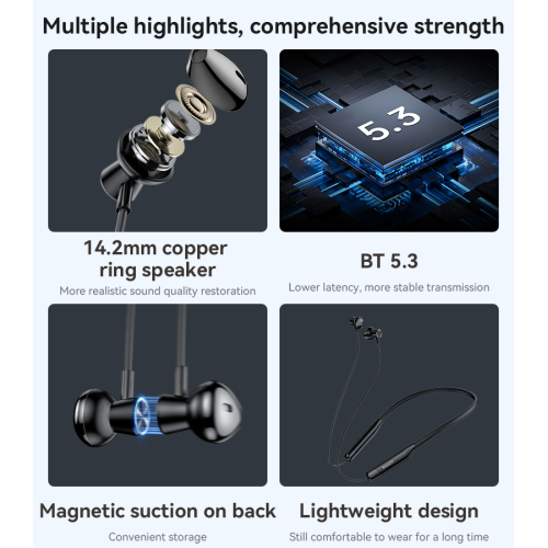 YSP20 BT5.3 Magnetic Suction On Back Lightweight Design Neck-mounted Bluetooth Headset