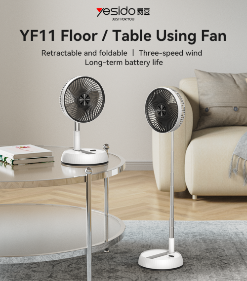 YF11 Three-speed Wind With Big Battery Retractable And Foldable No noisy Floor/Table Using Fan