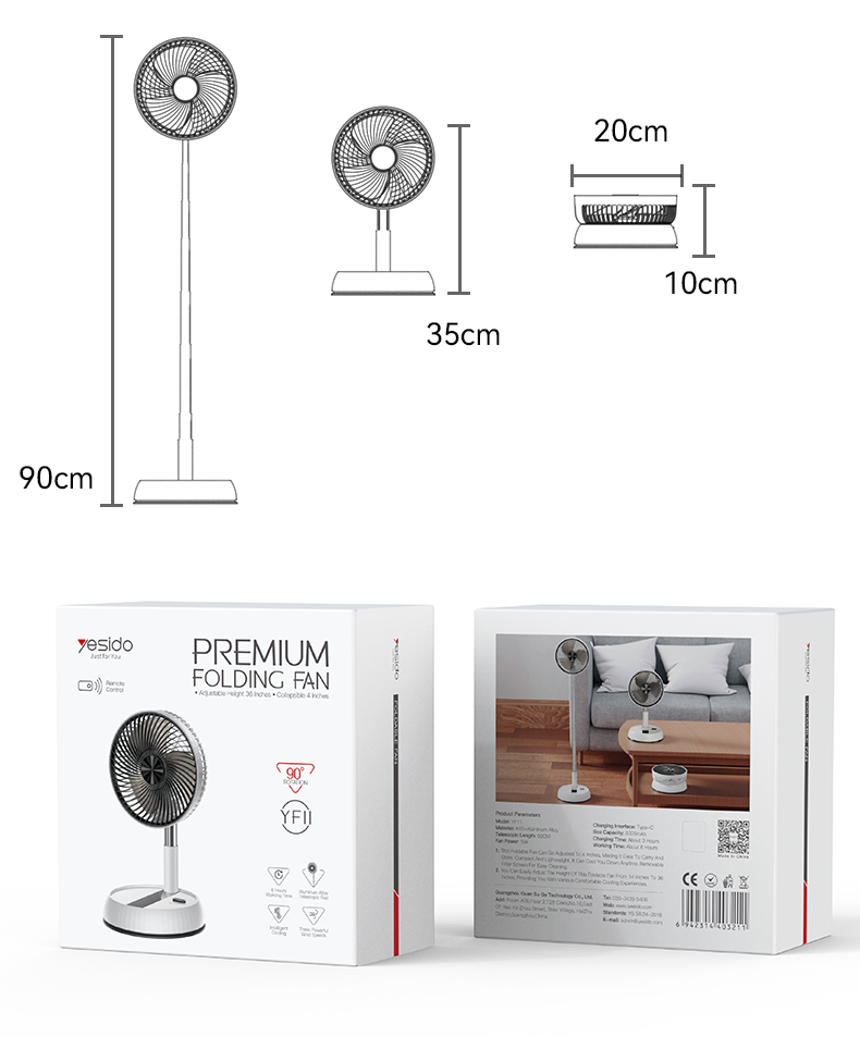 Yesido YF11 Preminum Folding Fan Packaging