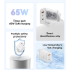 YC89 Three-Port Quick Punch A+C+L 65W Fast Charging UK Spec GaN Charger With C To L Cable