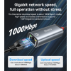HB26 Aluminum Alloy 1000Mbps Wired High-speed Transmission TC/USB 2in1 Gigabit Ethernet Converter