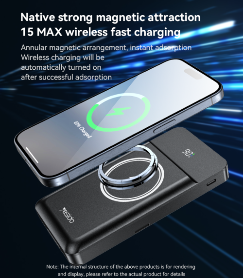 YP69 10000mAh Magnetic Charging USB&Type-C Multi Functional 15W Wireless Charging Power Bank