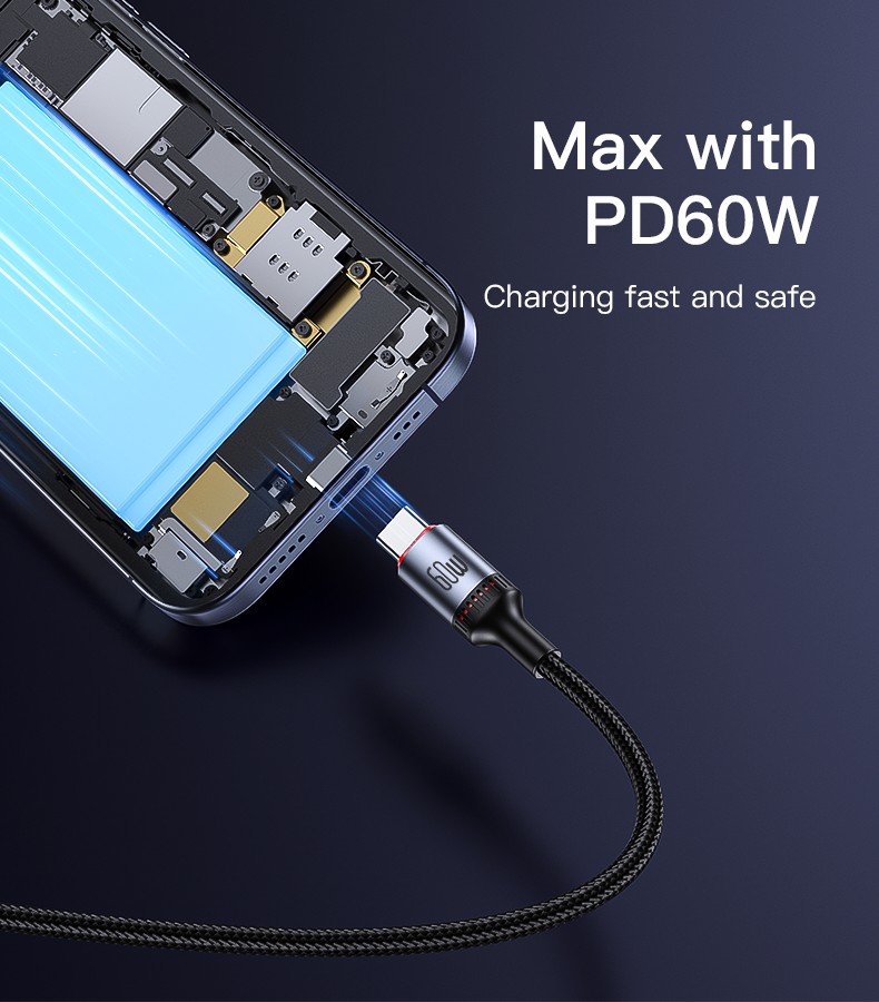 CA181 Type-C To Type-C 60W Fast Charging Data Cable Details