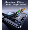 CA183 2M PD60W Fast Charging Type-C To Type-C 48-Strand Braided Cable Power LED Light Data Cable