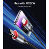 CA182 1.2M 27W Fast Charging Type-C To IP 48-Strand Braided Cable Power LED Light Data Cable