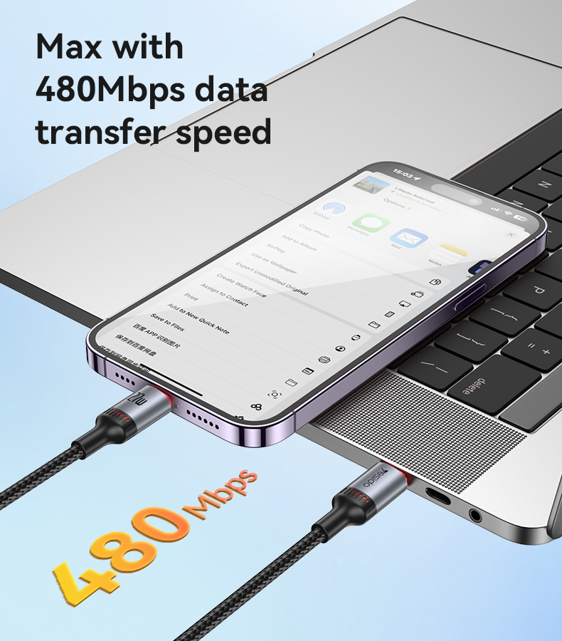 CA182 Type-C To Lightning 27W Fast Charging Data Cable Details