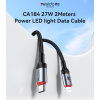 CA184 2M 27W Fast Charging Type-C To IP 48-Strand Braided Cable Power LED Light Data Cable