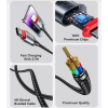 CA184 2M 27W Fast Charging Type-C To IP 48-Strand Braided Cable Power LED Light Data Cable