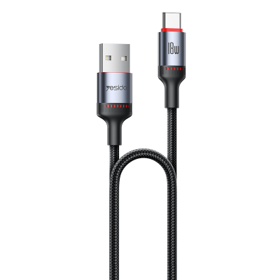 CA130C 2M USB To Type-C 18W Fast Chagrging Built-in Smart Chip Aluminum Alloy Braided Data Cable