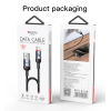 CA129C 1.2M USB To Type-C 18W Fast Chagrging Built-in Smart Chip Aluminum Alloy Braided Data Cable