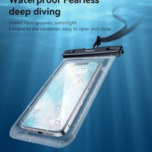 WB49 One-touch Locking With Carabiner High Sealing Sensitive Touch Screen Transparent Waterproof Bag