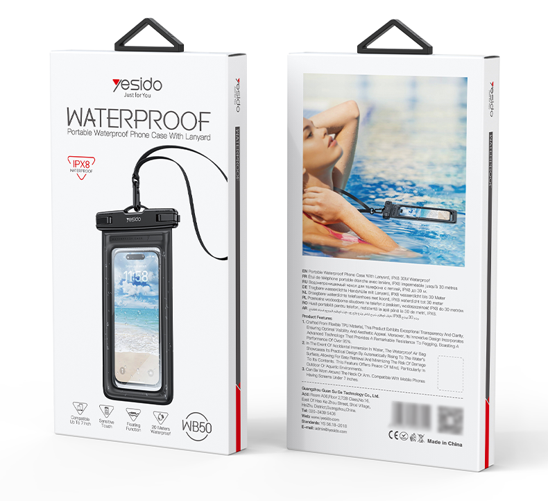 Yesido WB50 For Mobile Phone Waterproof Phone Cover Packaging