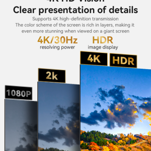 HM16 1.8m Long Gold Plated Interface Ultra Clear 4K 30Hz Stable Transmission HDMI Video Cable