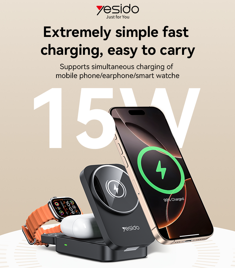 DS27 3 In 1 Folding Wireless Charging Dock