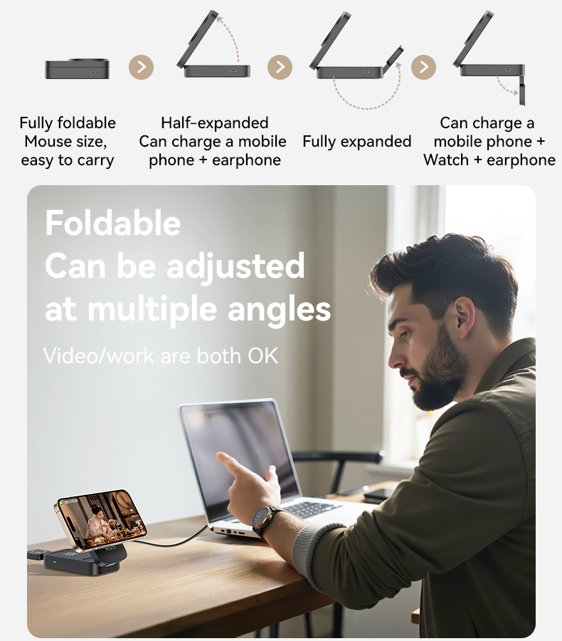 DS27 3 In 1 Folding Wireless Charging Dock Details