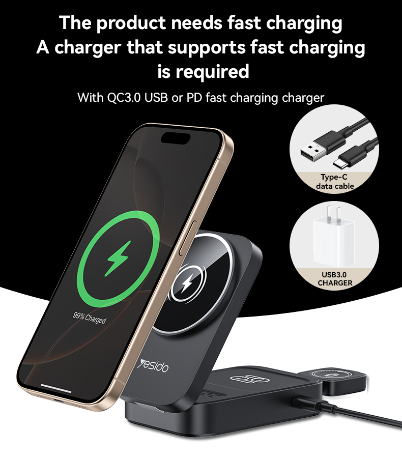 DS27 3 In 1 Folding Wireless Charging Dock Details