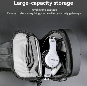 WB46 Large Capacity USB Conversion Interface Wirh Combination Lock Casual Business Crossbody Bag