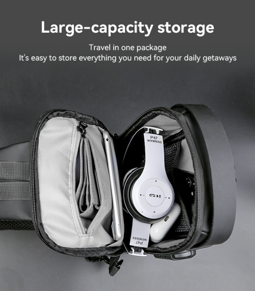 WB46 Large Capacity USB Conversion Interface Wirh Combination Lock Casual Business Crossbody Bag