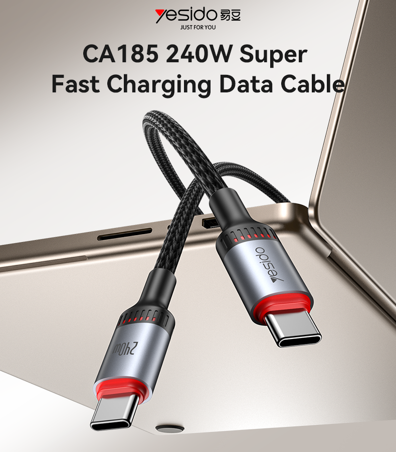 CA185 1.2M Type-C To Type-C 240W Fast Charging Data Cable