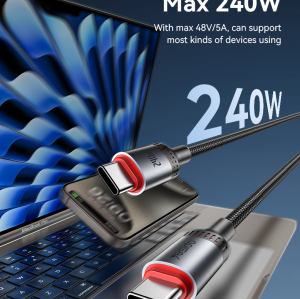 CA185 1.2 Meter 240W Type-C To Type-C Support USB2.0 Data Transfer Fast Charging Data Cable
