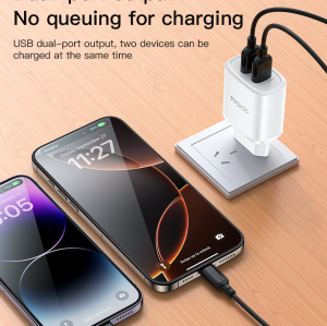 YC72 12W 2*USB-A Dual-port Fast Charging Small And Portable Safety Protection EU Plug Travel Charger