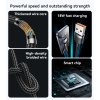 CA133C 2 Meter 18W Fast Charging USB to Type-C Aluminum Alloy Braided Data Cable