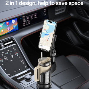 C273 720 Rotating Phone Mount 2 in 1 Funtion Car Cup Hole With Rotating Adjustable Base Phone Holder