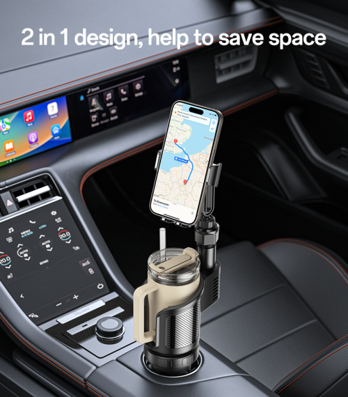 C273 720 Rotating Phone Mount 2 in 1 Funtion Car Cup Hole With Rotating Adjustable Base Phone Holder