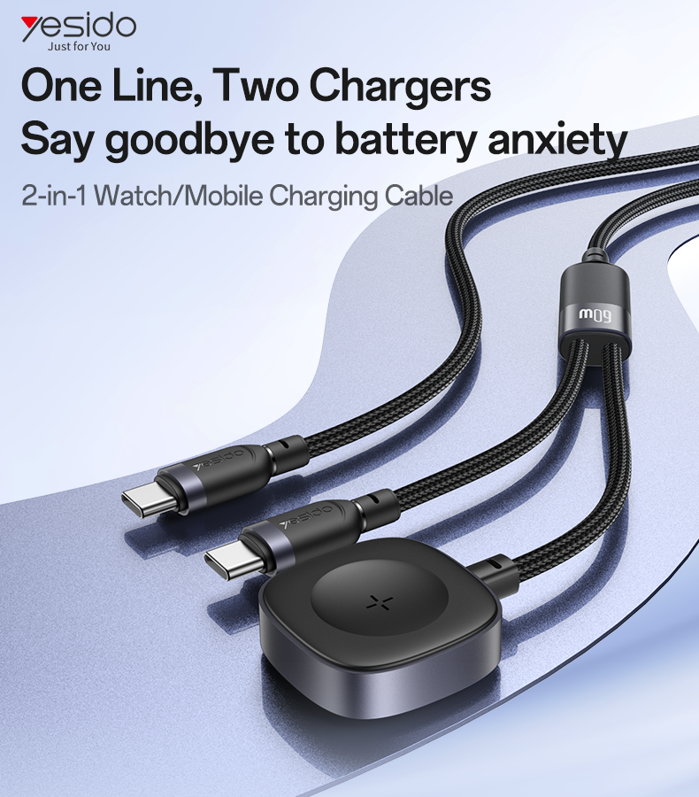 CA136C Type-C to Type-C&Watch 60W Fast Charging Data Cable