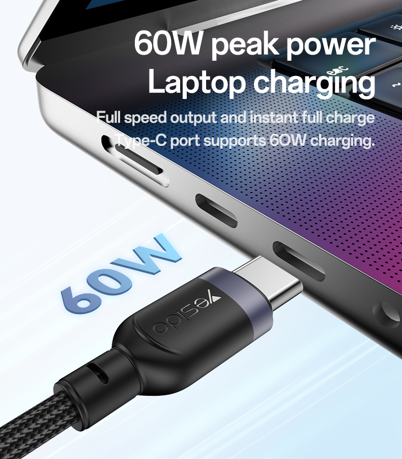 CA136C Type-C to Type-C&Watch 60W Fast Charging Data Cable Details