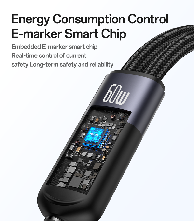 CA136C Type-C to Type-C&Watch 60W Fast Charging Data Cable Details