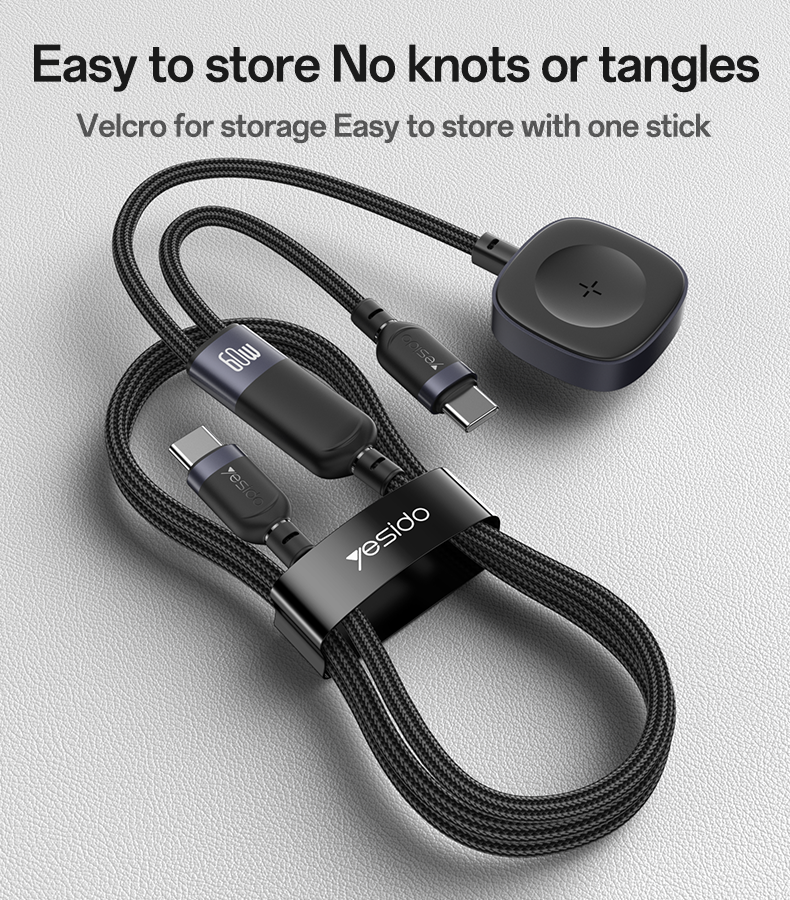 CA136C Type-C to Type-C&Watch 60W Fast Charging Data Cable Details