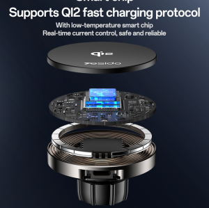 DS30 360 Rotating QI2 15W Wireless Fast Charging Phone Holder Air Outlet/Dashboard Car Phone Mount