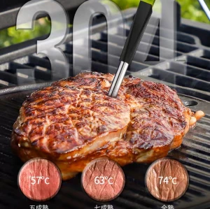 Termómetro de sonda Bluetooth de 6 mm de diámetro | Termómetro inalámbrico para barbacoa | Termómetro inalámbrico para carne con cargador USB