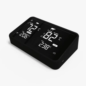 Termómetro inteligente para carne de barbacoa de 4 mm/herramienta de cocina inteligente a través de la aplicación para teléfono móvil | Termómetro inalámbrico para carne con sondas duales para carne y amplificador de pantalla LCD