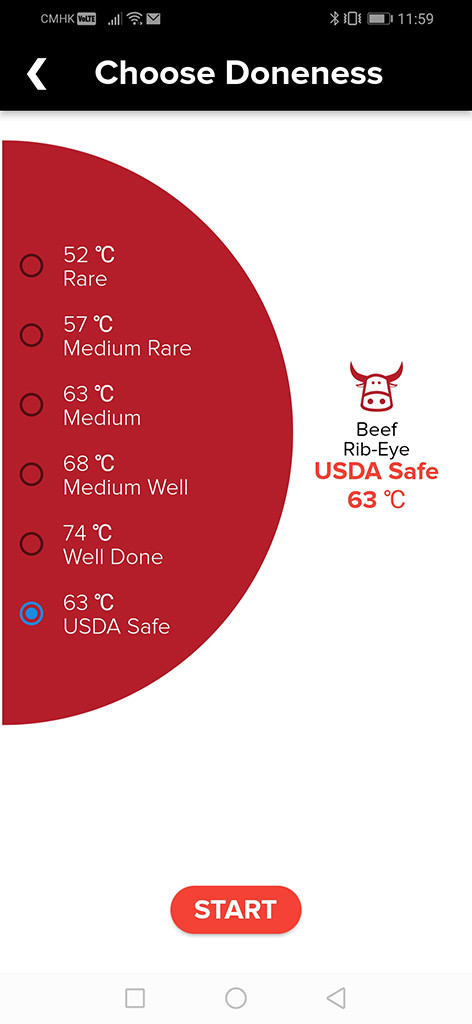 9 preset meat cooking types, alert notification 