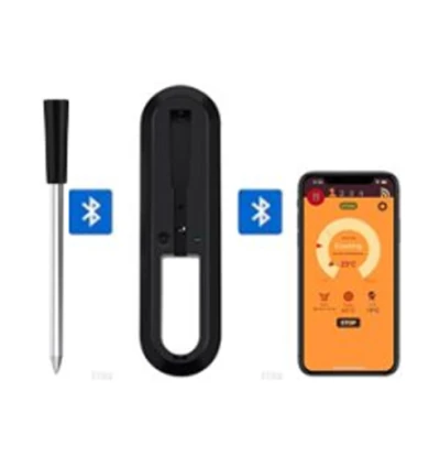 Termómetro remoto para parrilla de 5 mm | Termómetro para barbacoa y carne de largo alcance | Termómetro inalámbrico para alimentos con batería AAA y cargador USB