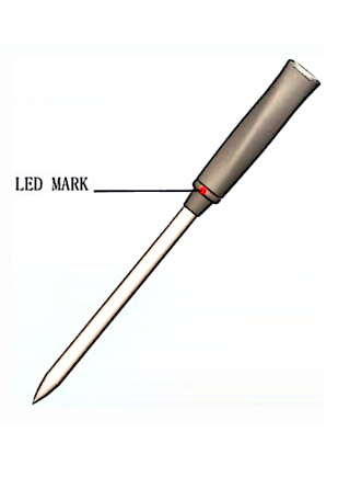 4mm diameter probe with red flashing LED indicator light 