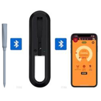 Long Range 4mm Probe Wireless Meat Thermometer - Bluetooth BBQ  with LED Flashing Light indicator Thermometer