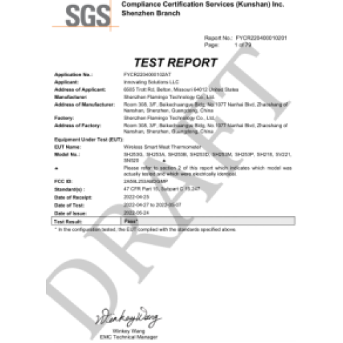 FCC testing and certification report of wireless products in the United States