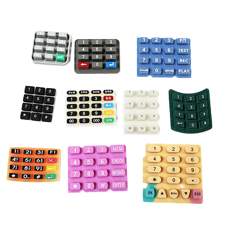 Silicone keypad seated in a POS terminal housing during fit test